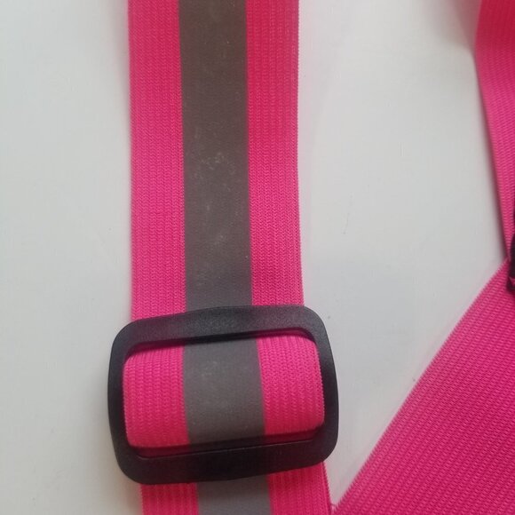 Safety Workbelt HI Viz Suspenders Reflective One Size Adjustable Pink with Grey - Picture 2 of 7